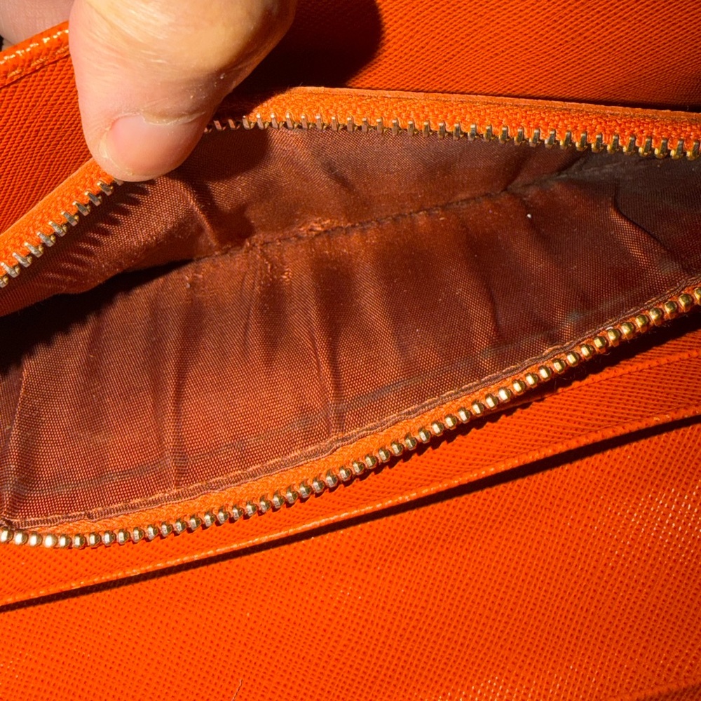 Prada Saffiano Leather Wallet in Bold Orange W box - Picture 2 of 6